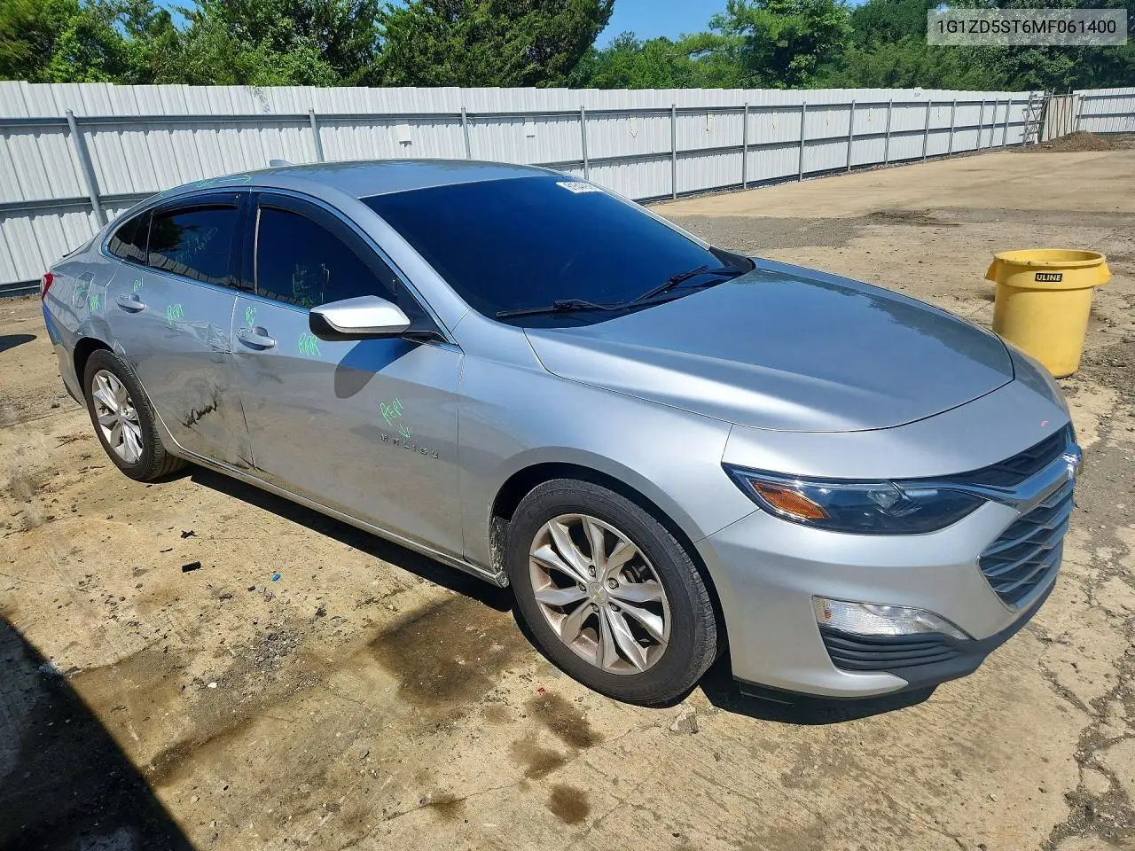 2021 Chevrolet Malibu Lt VIN: 1G1ZD5ST6MF061400 Lot: 61547976