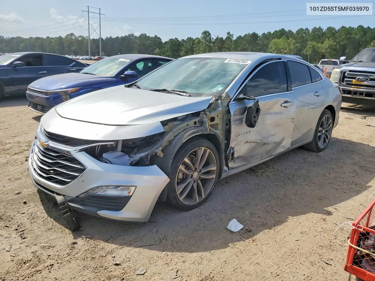 2021 Chevrolet Malibu Lt VIN: 1G1ZD5ST5MF035970 Lot: 61704266