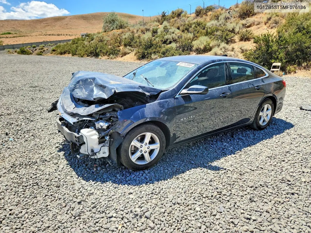 2021 Chevrolet Malibu Ls VIN: 1G1ZB5ST5MF076136 Lot: 61712866