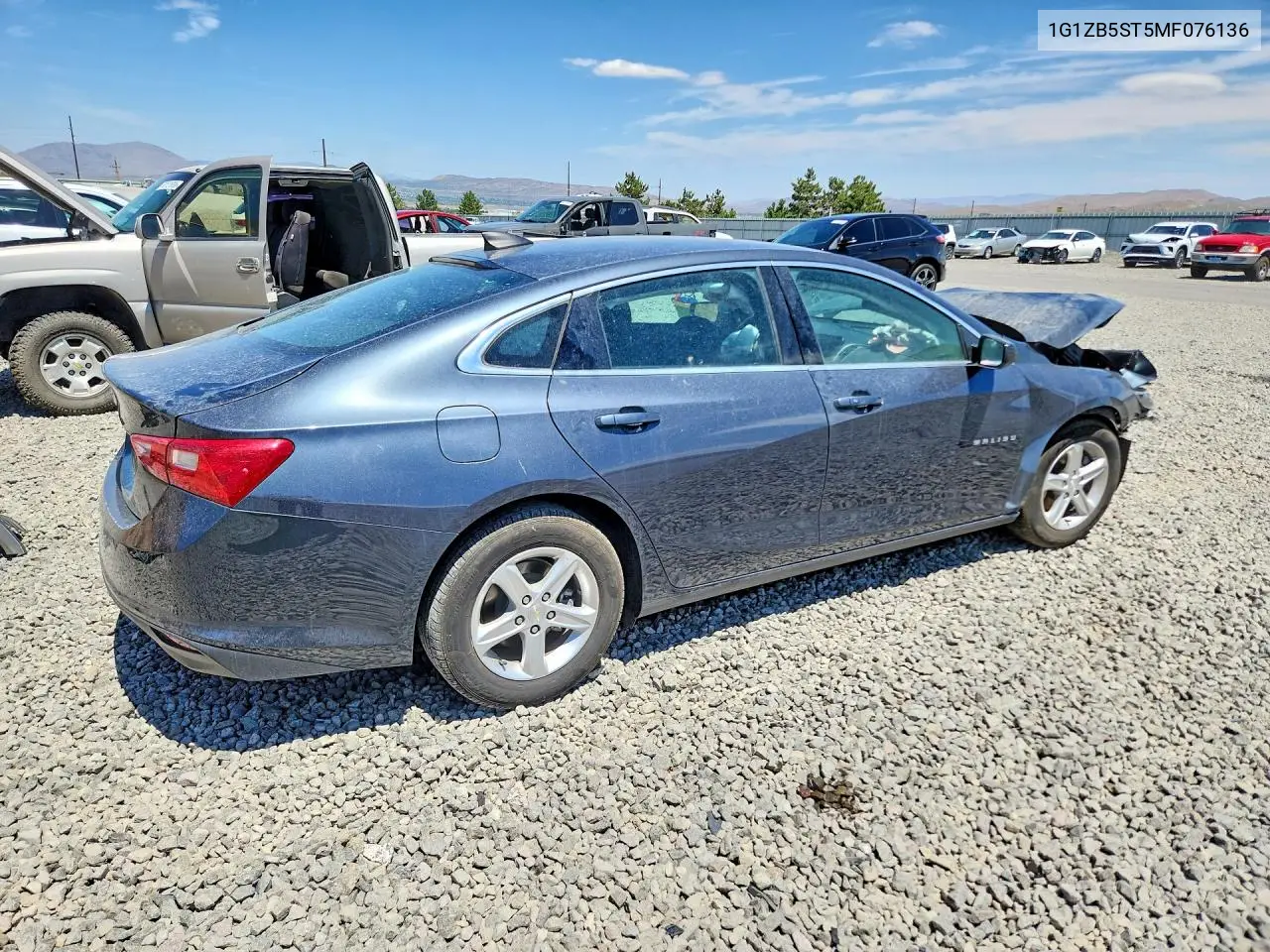 2021 Chevrolet Malibu Ls VIN: 1G1ZB5ST5MF076136 Lot: 61712866