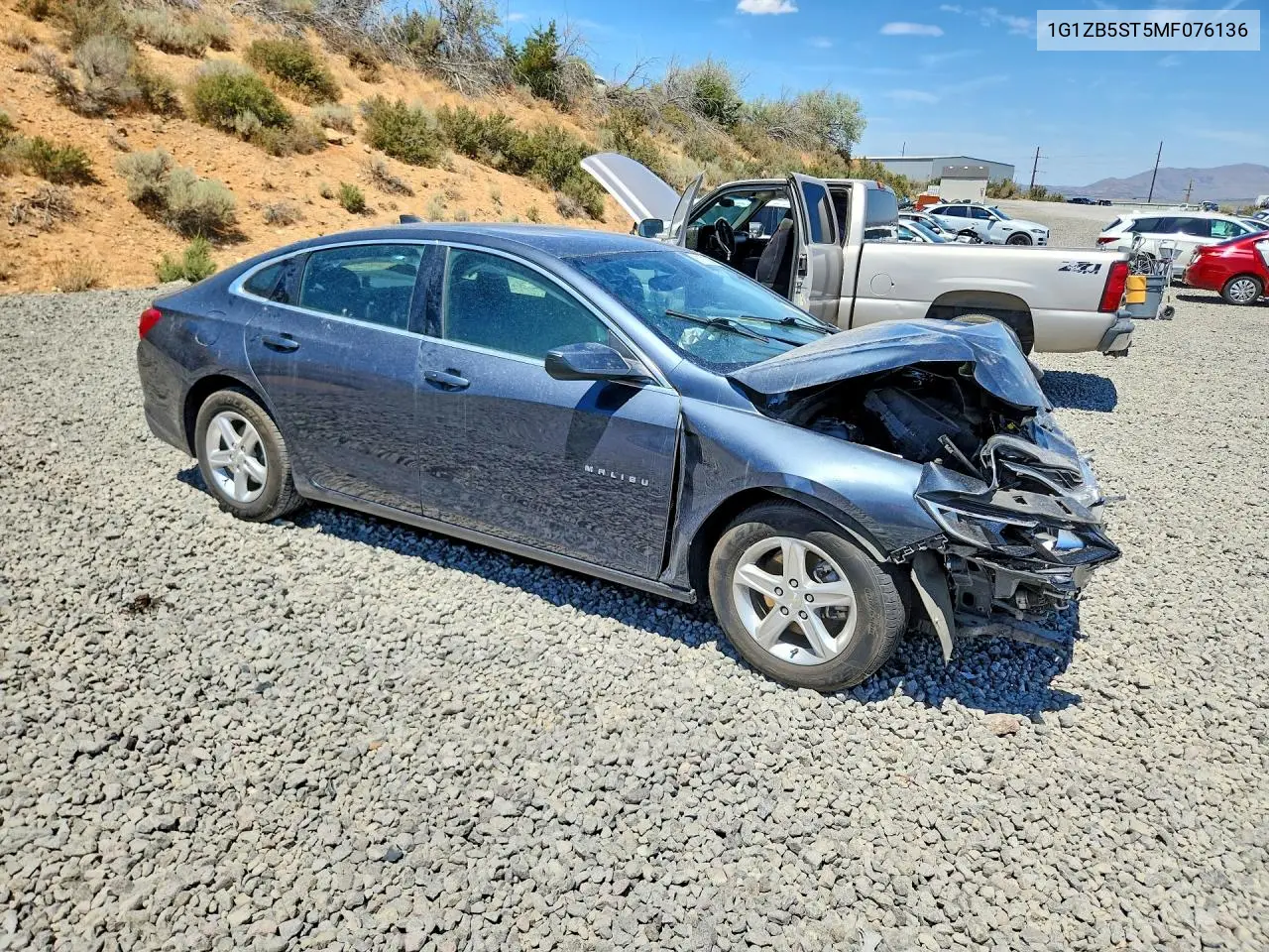 2021 Chevrolet Malibu Ls VIN: 1G1ZB5ST5MF076136 Lot: 61712866