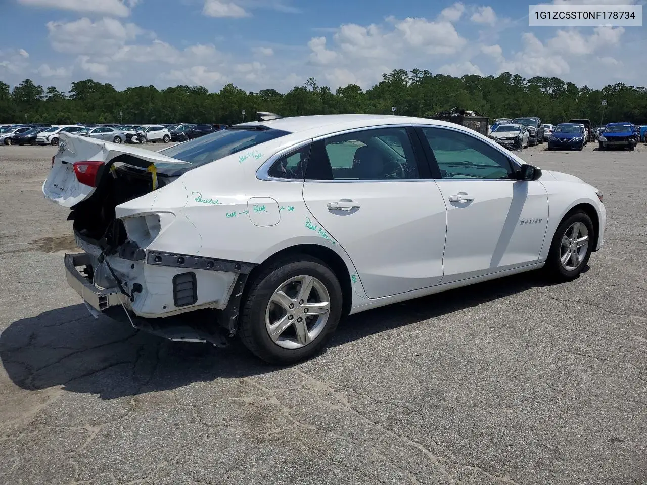 2022 Chevrolet Malibu Ls VIN: 1G1ZC5ST0NF178734 Lot: 61481396
