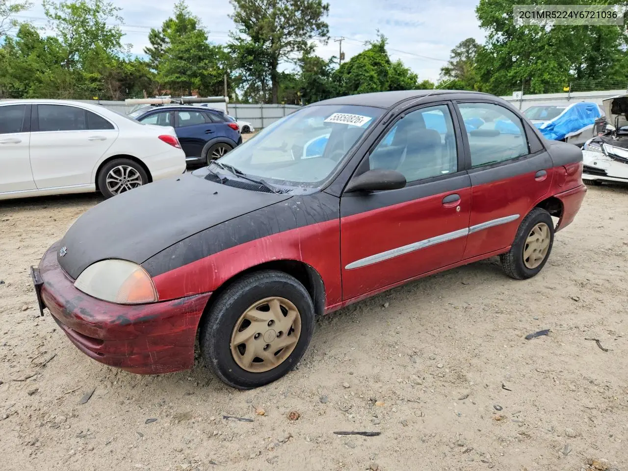 2000 Chevrolet Metro Lsi VIN: 2C1MR5224Y6721036 Lot: 55850826