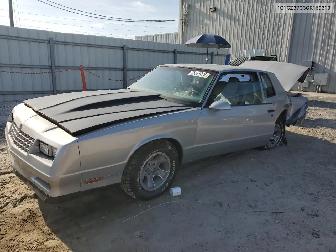 1986 Chevrolet Monte Carlo VIN: 1G1GZ37G3GR169310 Lot: 55954376