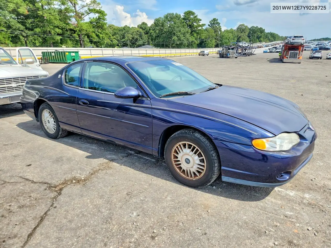 2000 Chevrolet Monte Carlo Ls VIN: 2G1WW12E7Y9228725 Lot: 59633246