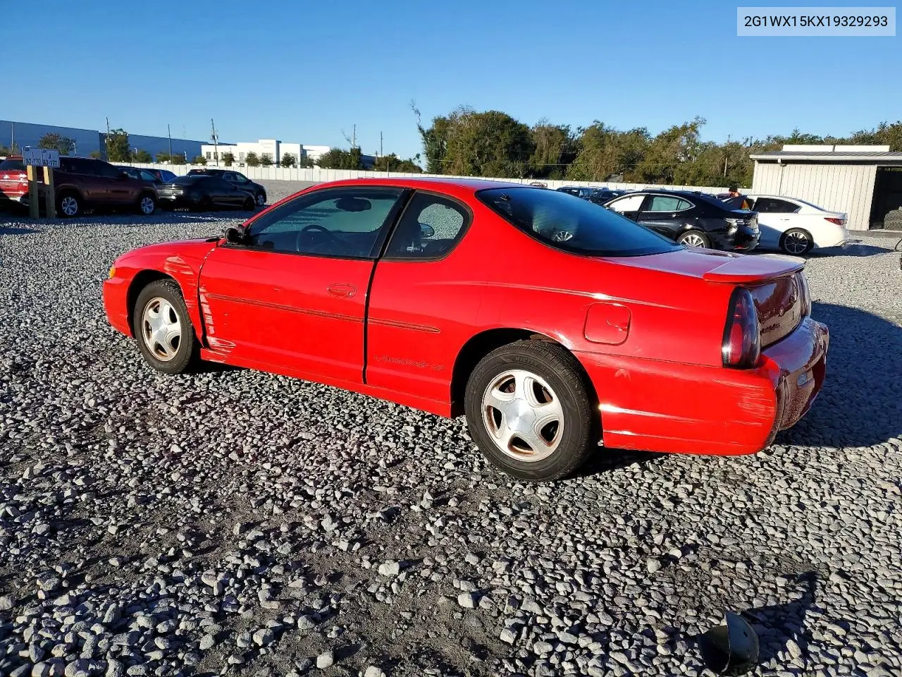 2001 Chevrolet Monte Carlo Ss VIN: 2G1WX15KX19329293 Lot: 53216426