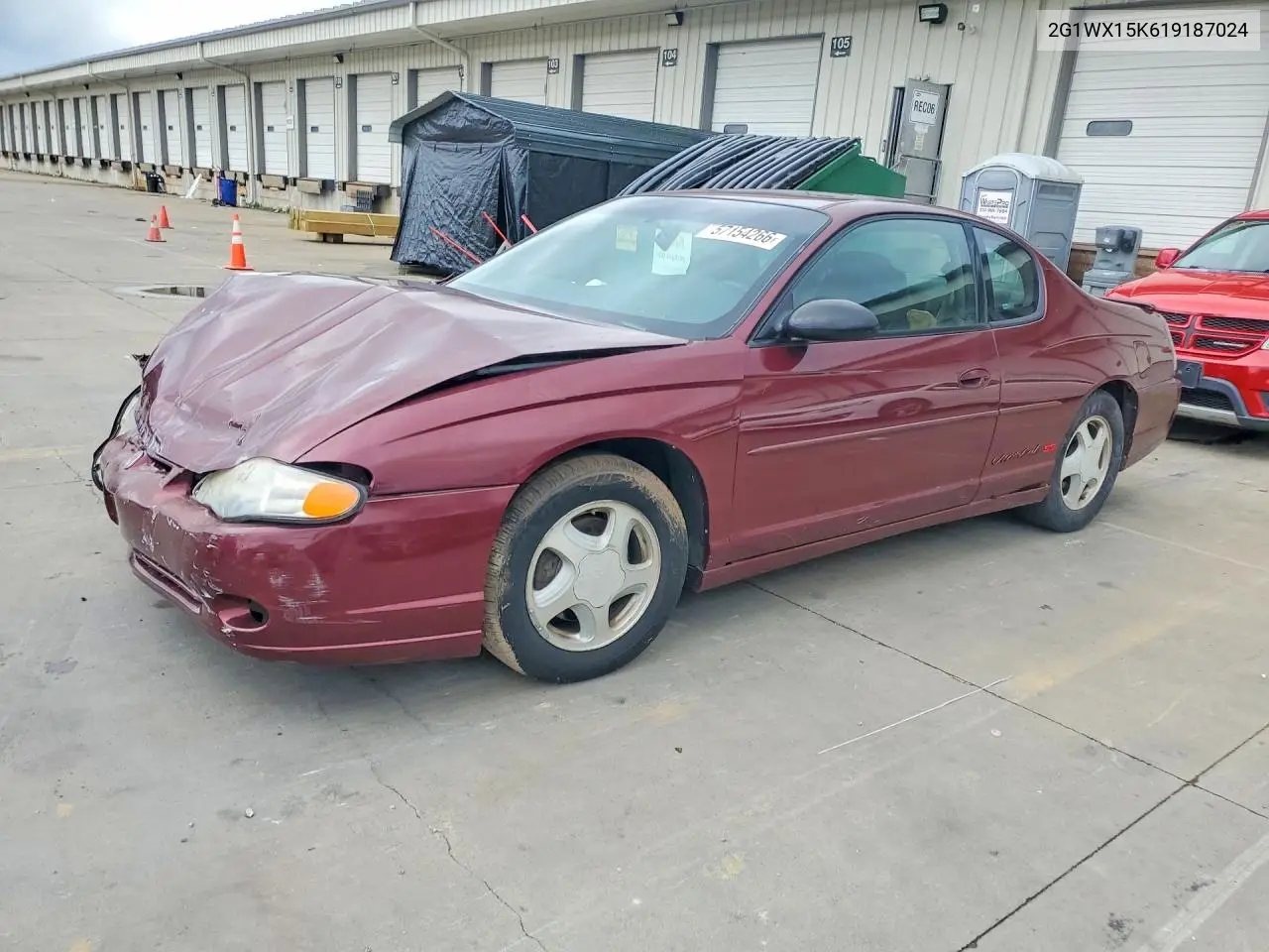 2001 Chevrolet Monte Carlo Ss VIN: 2G1WX15K619187024 Lot: 57154266