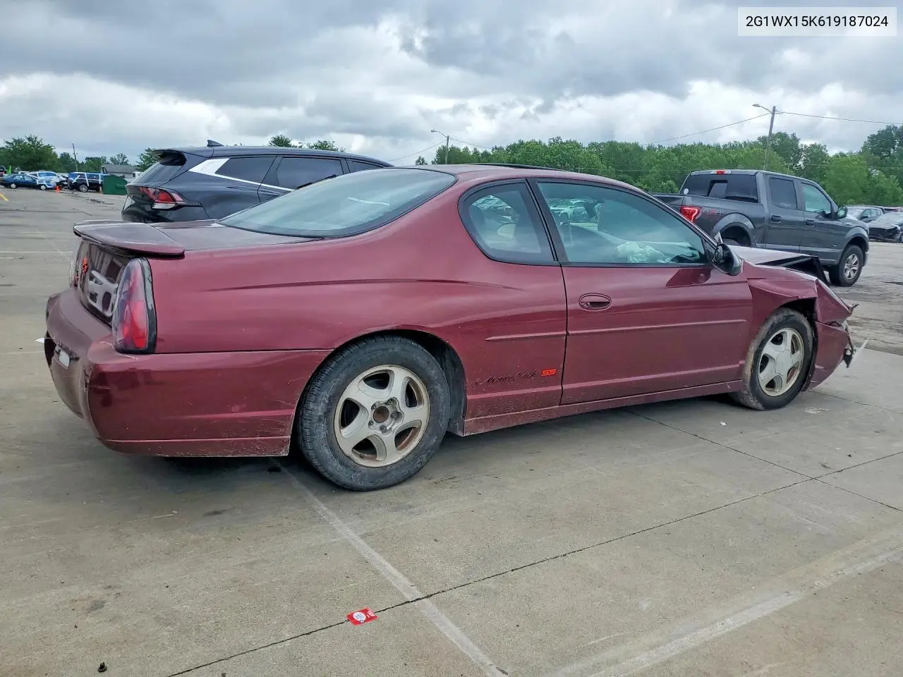 2001 Chevrolet Monte Carlo Ss VIN: 2G1WX15K619187024 Lot: 57154266