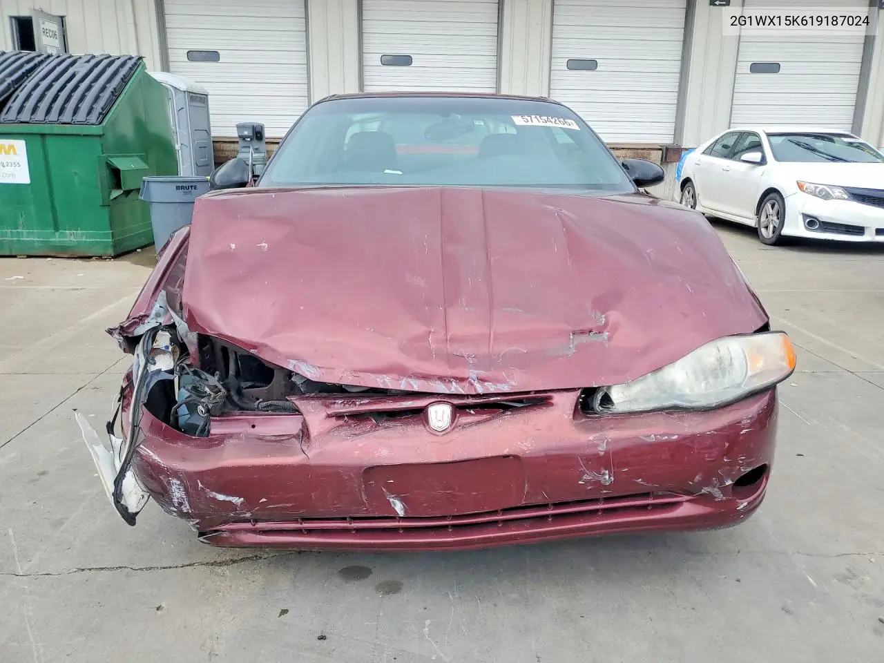 2001 Chevrolet Monte Carlo Ss VIN: 2G1WX15K619187024 Lot: 57154266