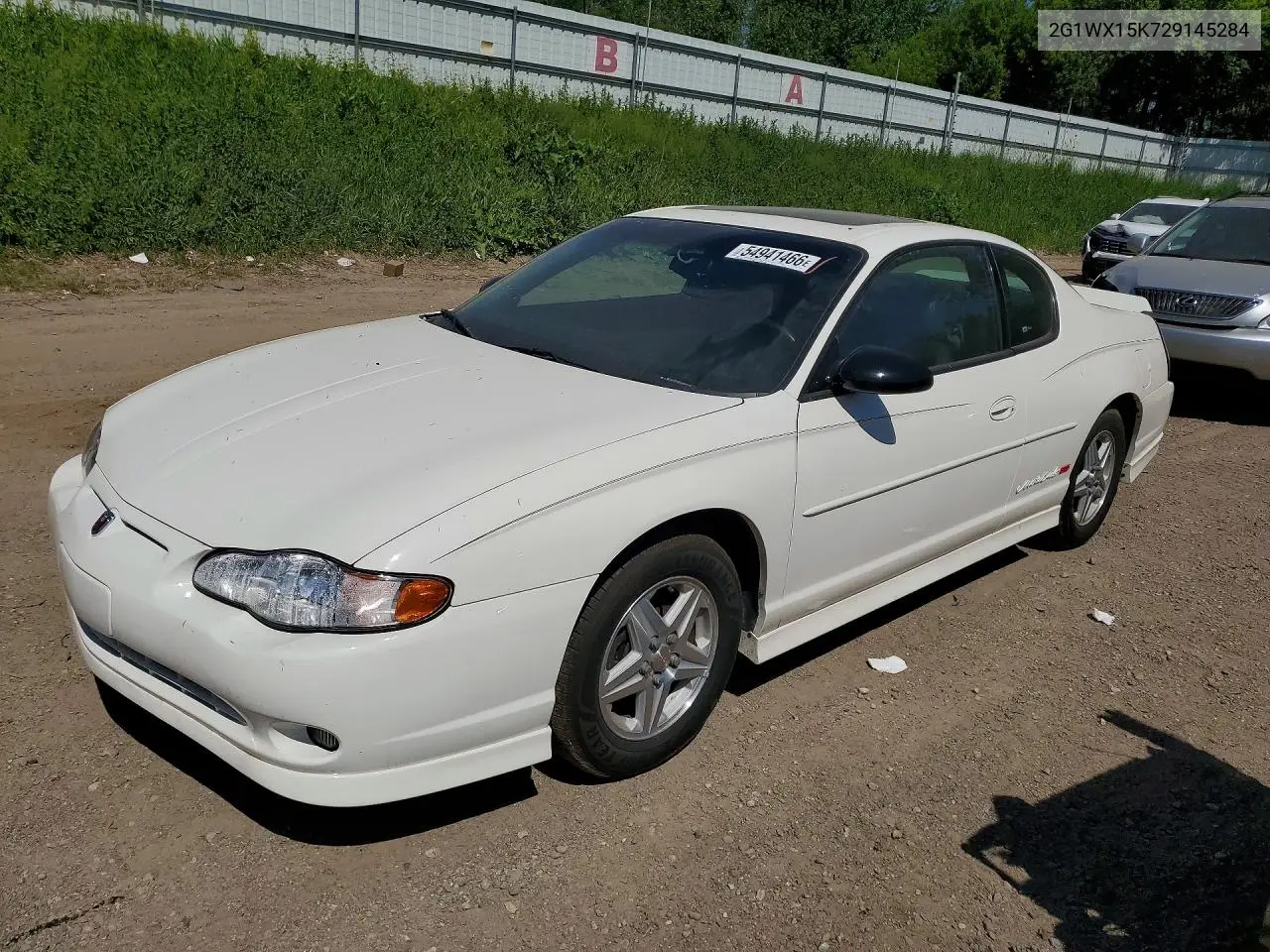 2002 Chevrolet Monte Carlo Ss VIN: 2G1WX15K729145284 Lot: 54941466