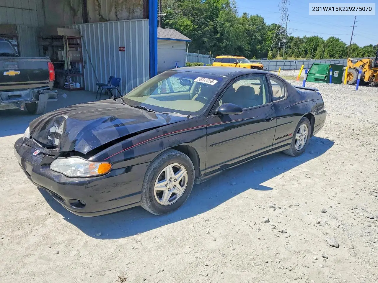 2002 Chevrolet Monte Carlo Ss VIN: 2G1WX15K229275070 Lot: 56337966