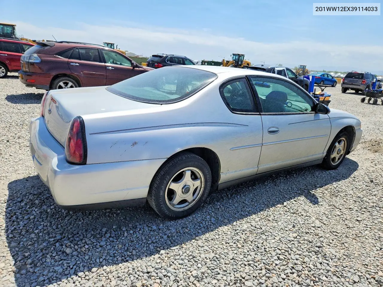 2003 Chevrolet Monte Carlo Ls VIN: 2G1WW12EX39114033 Lot: 56395916