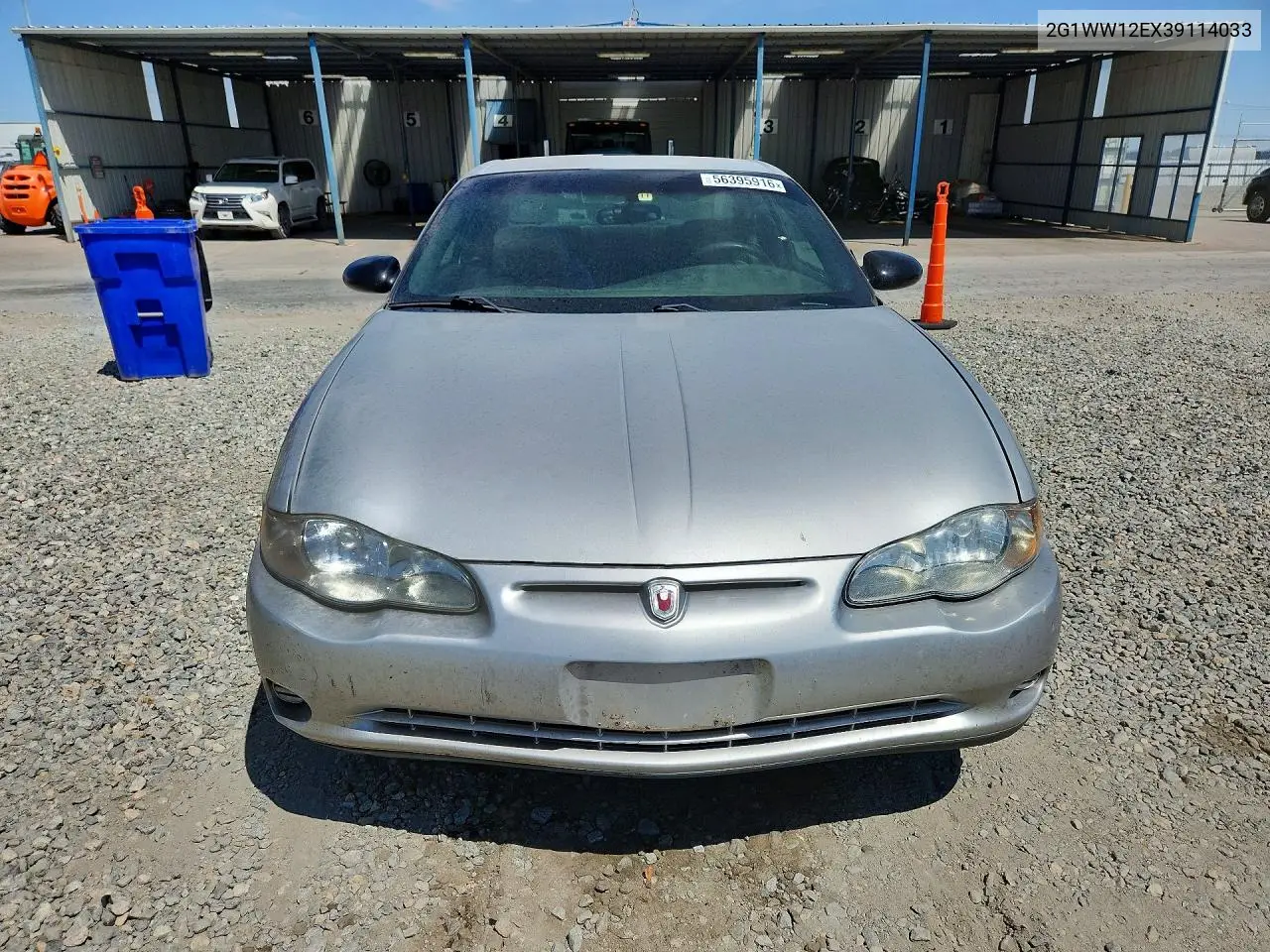 2003 Chevrolet Monte Carlo Ls VIN: 2G1WW12EX39114033 Lot: 56395916
