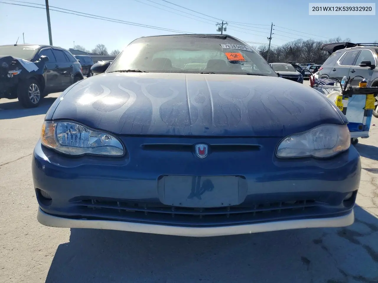 2003 Chevrolet Monte Carlo Ss VIN: 2G1WX12K539332920 Lot: 57170776