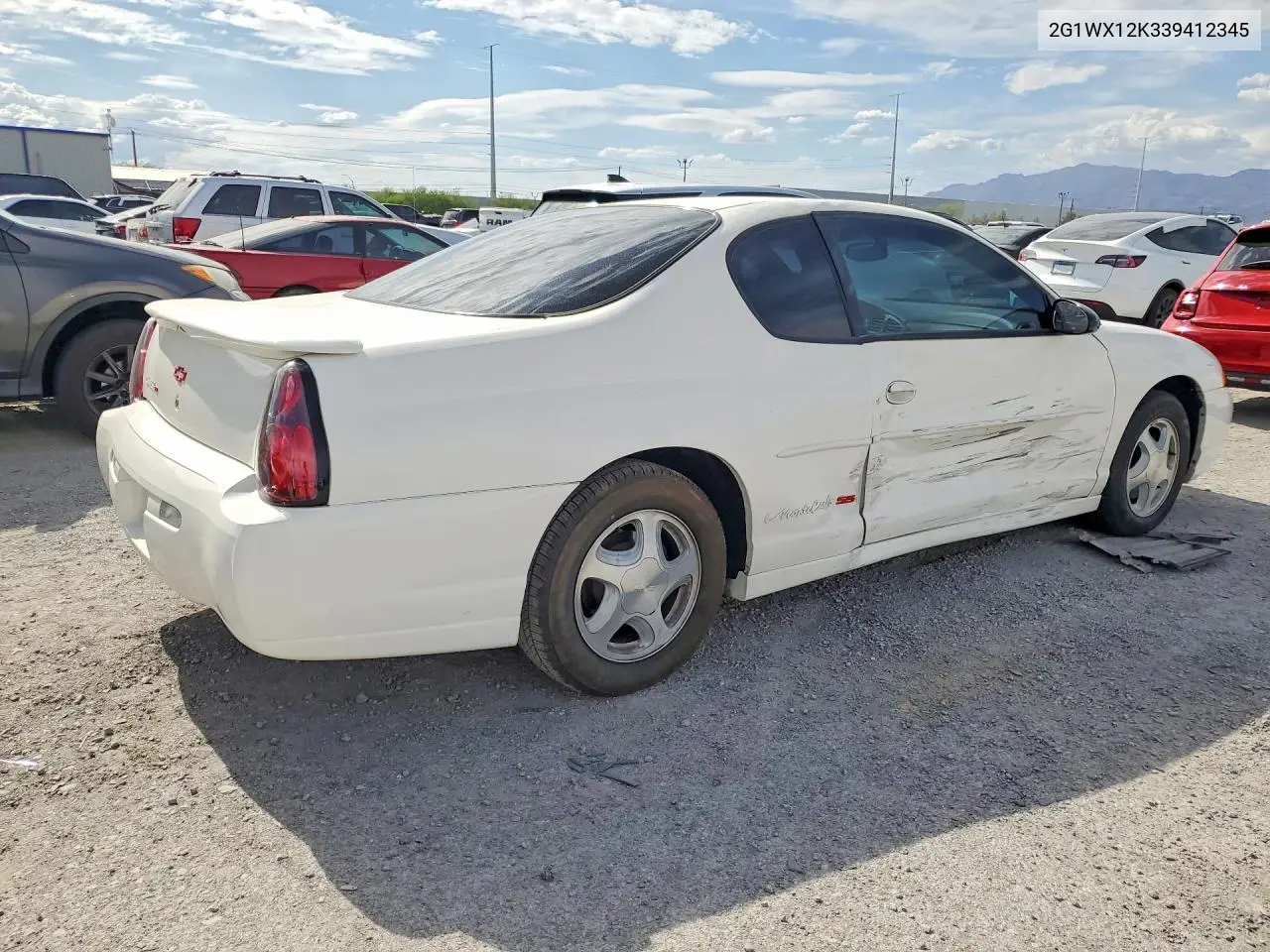 2003 Chevrolet Monte Carlo Ss VIN: 2G1WX12K339412345 Lot: 60487386
