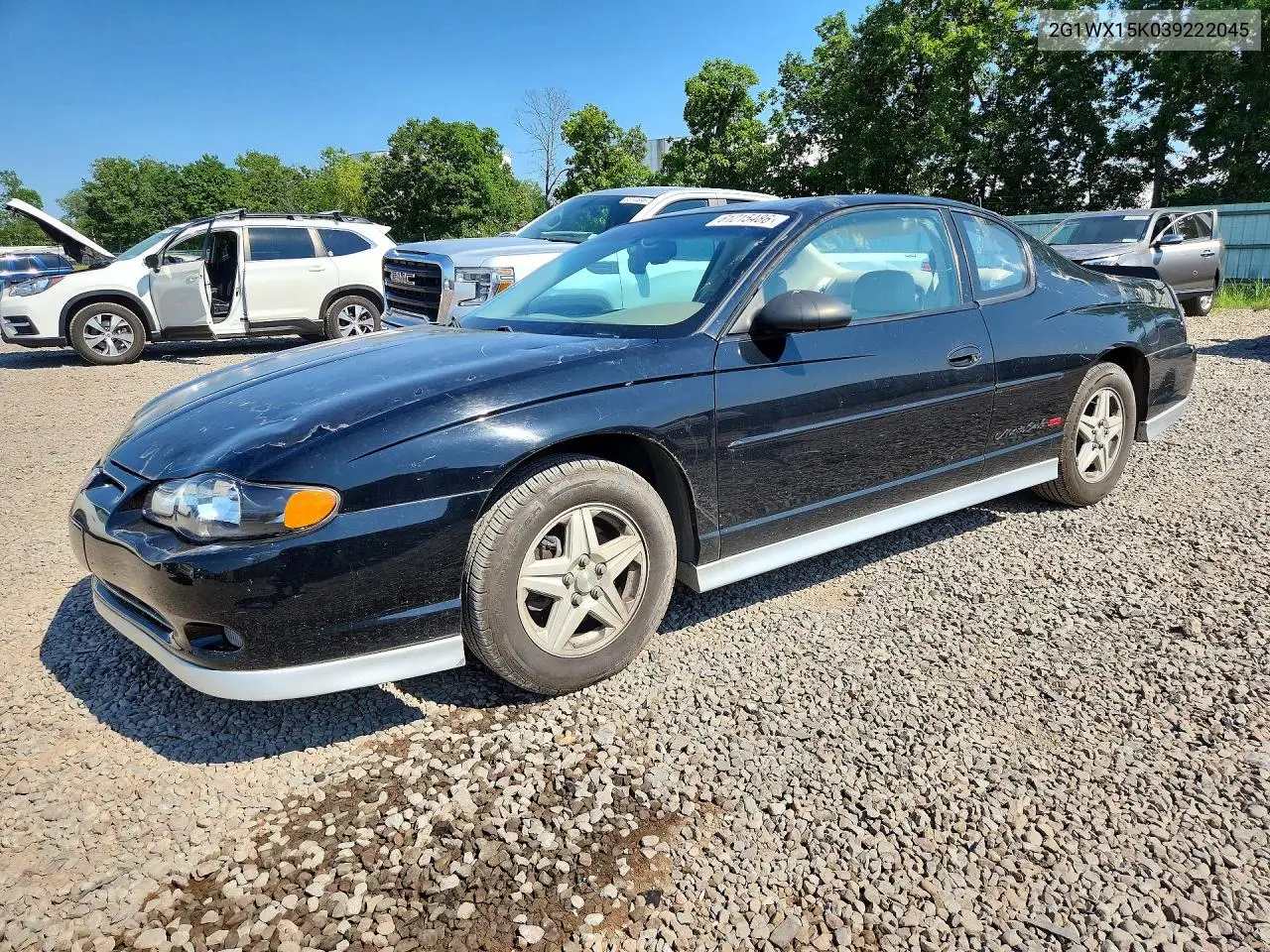 2003 Chevrolet Monte Carlo Ss VIN: 2G1WX15K039222045 Lot: 61215486