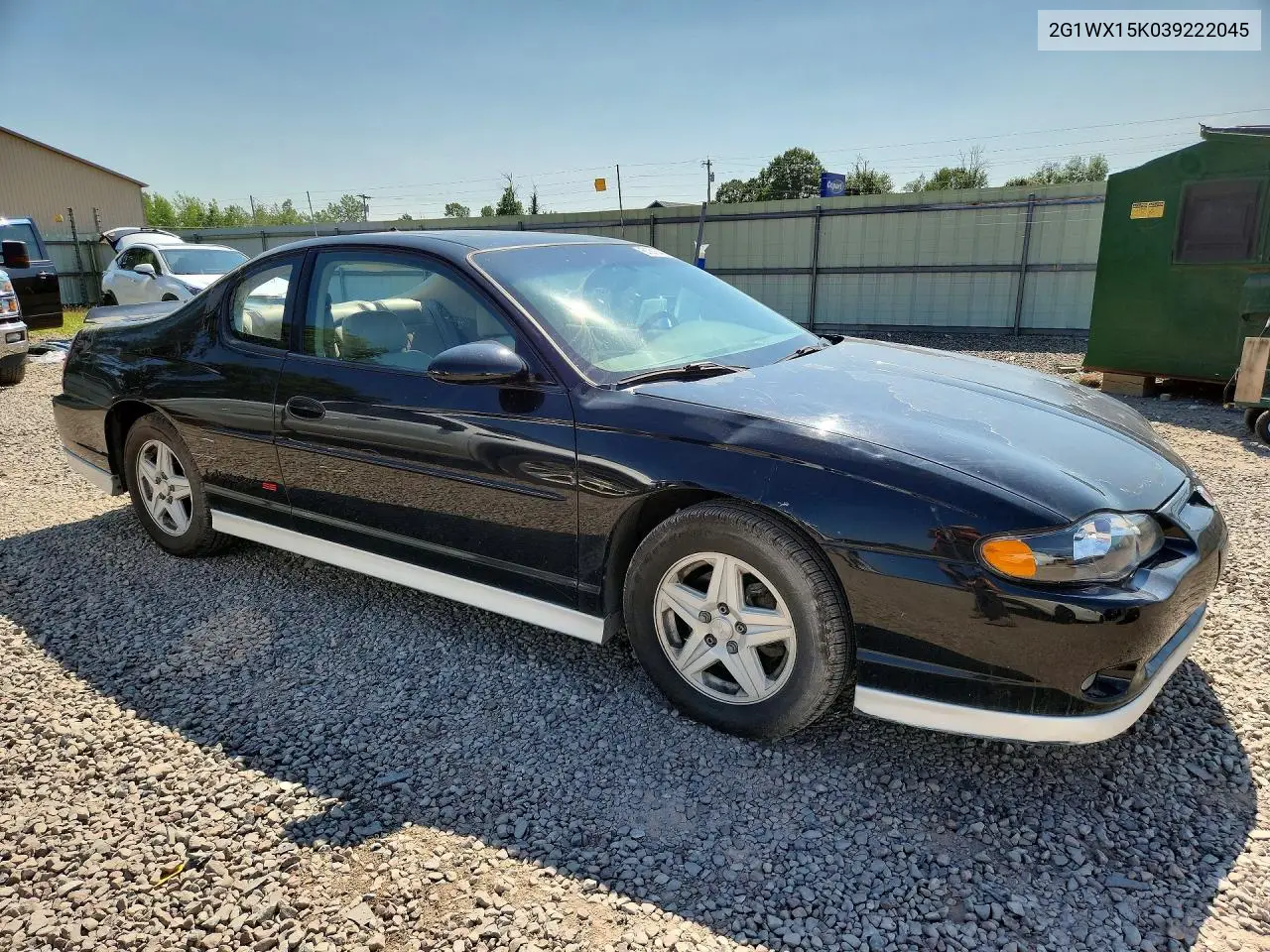2003 Chevrolet Monte Carlo Ss VIN: 2G1WX15K039222045 Lot: 61215486