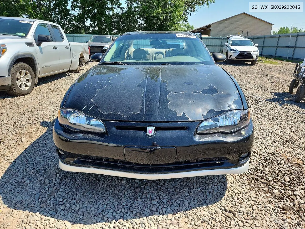 2003 Chevrolet Monte Carlo Ss VIN: 2G1WX15K039222045 Lot: 61215486
