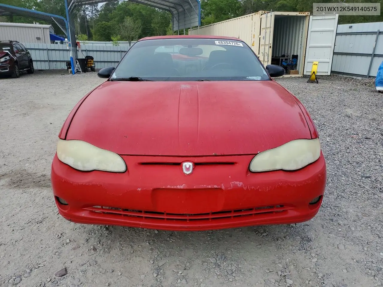 2004 Chevrolet Monte Carlo Ss VIN: 2G1WX12K549140575 Lot: 48394726