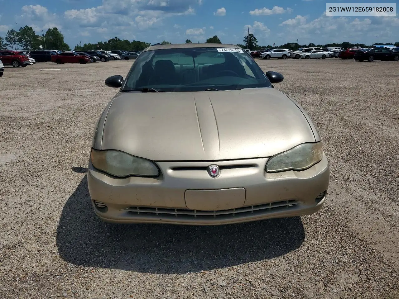 2005 Chevrolet Monte Carlo Ls VIN: 2G1WW12E659182008 Lot: 74515285