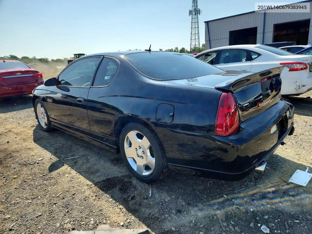 2007 Chevrolet Monte Carlo Ss VIN: 2G1WL16C679383945 Lot: 60980266