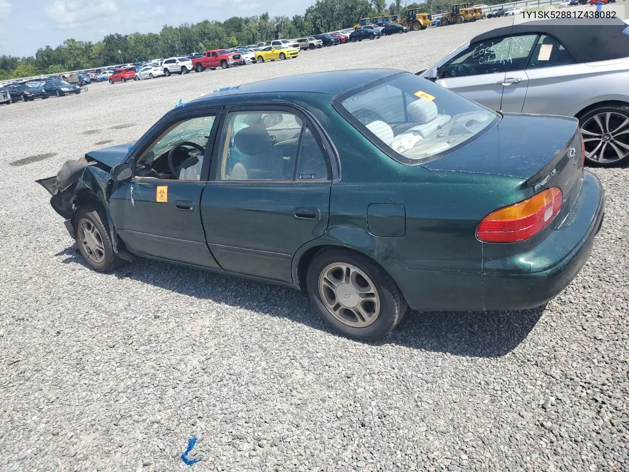 2001 Chevrolet Geo Prizm Base VIN: 1Y1SK52881Z438082 Lot: 60718176