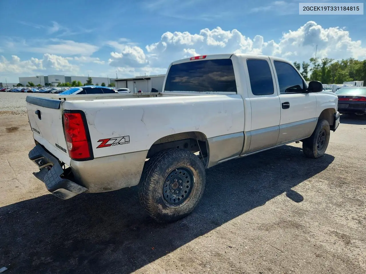 2003 Chevrolet Silverado K1500 VIN: 2GCEK19T331184815 Lot: 62261576