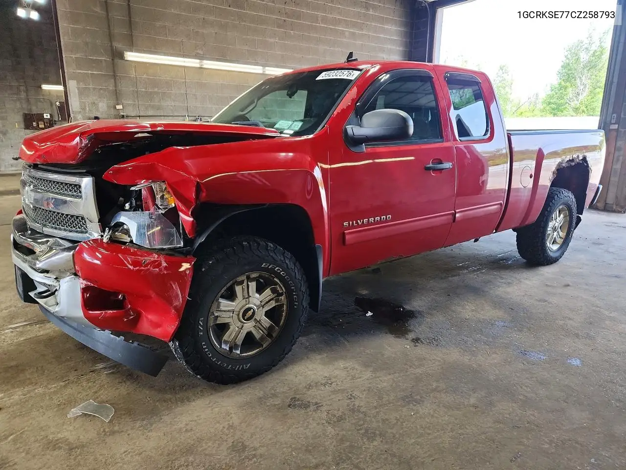 2012 Chevrolet Silverado K1500 Lt VIN: 1GCRKSE77CZ258793 Lot: 59232576
