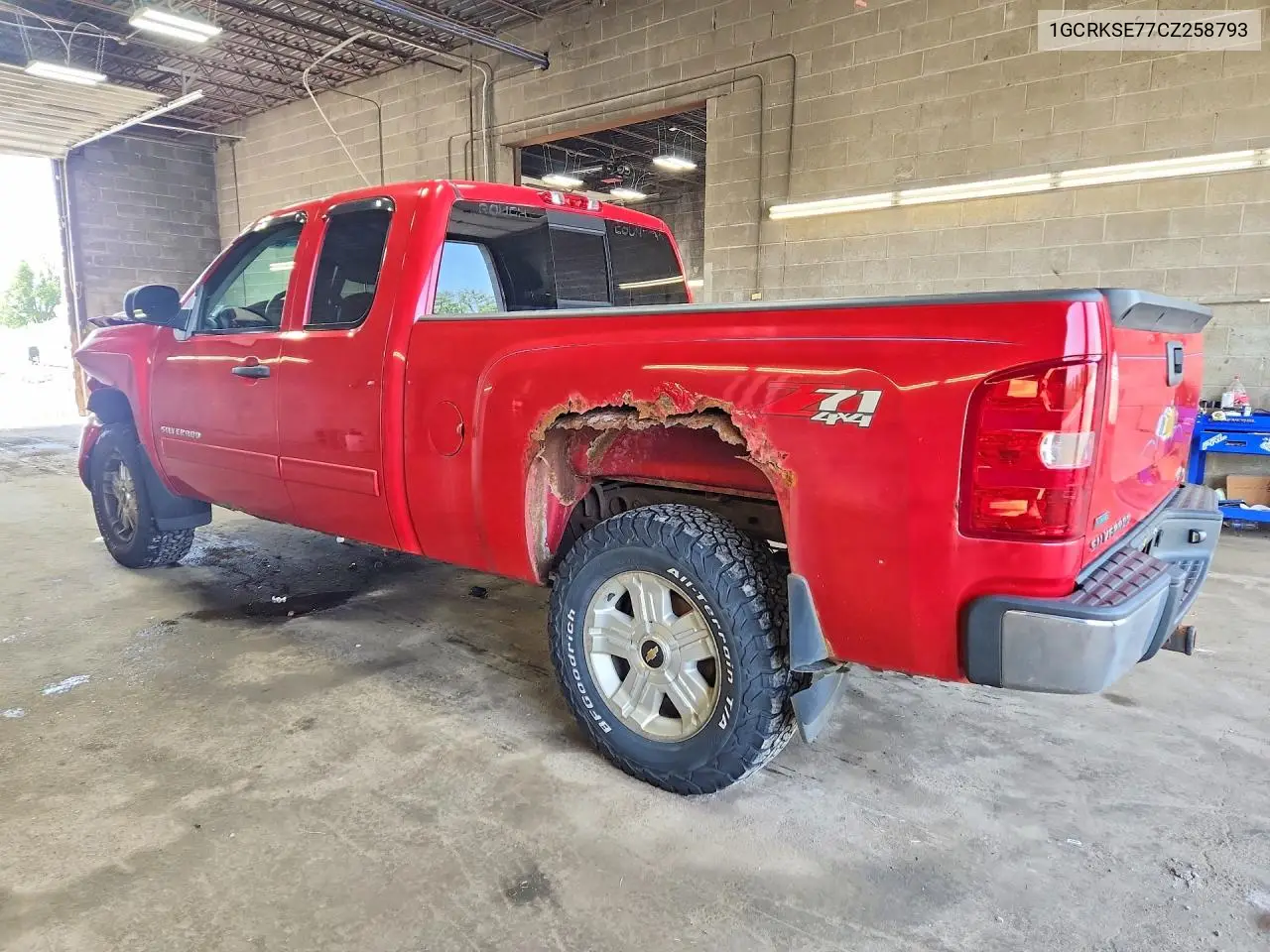 2012 Chevrolet Silverado K1500 Lt VIN: 1GCRKSE77CZ258793 Lot: 59232576