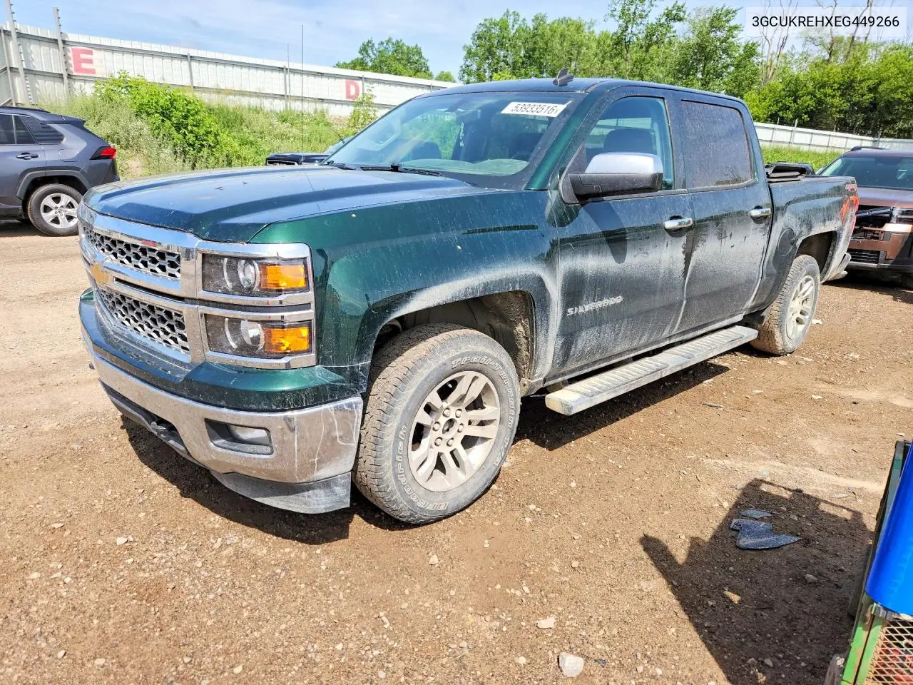 2014 Chevrolet Silverado K1500 Lt VIN: 3GCUKREHXEG449266 Lot: 53933516