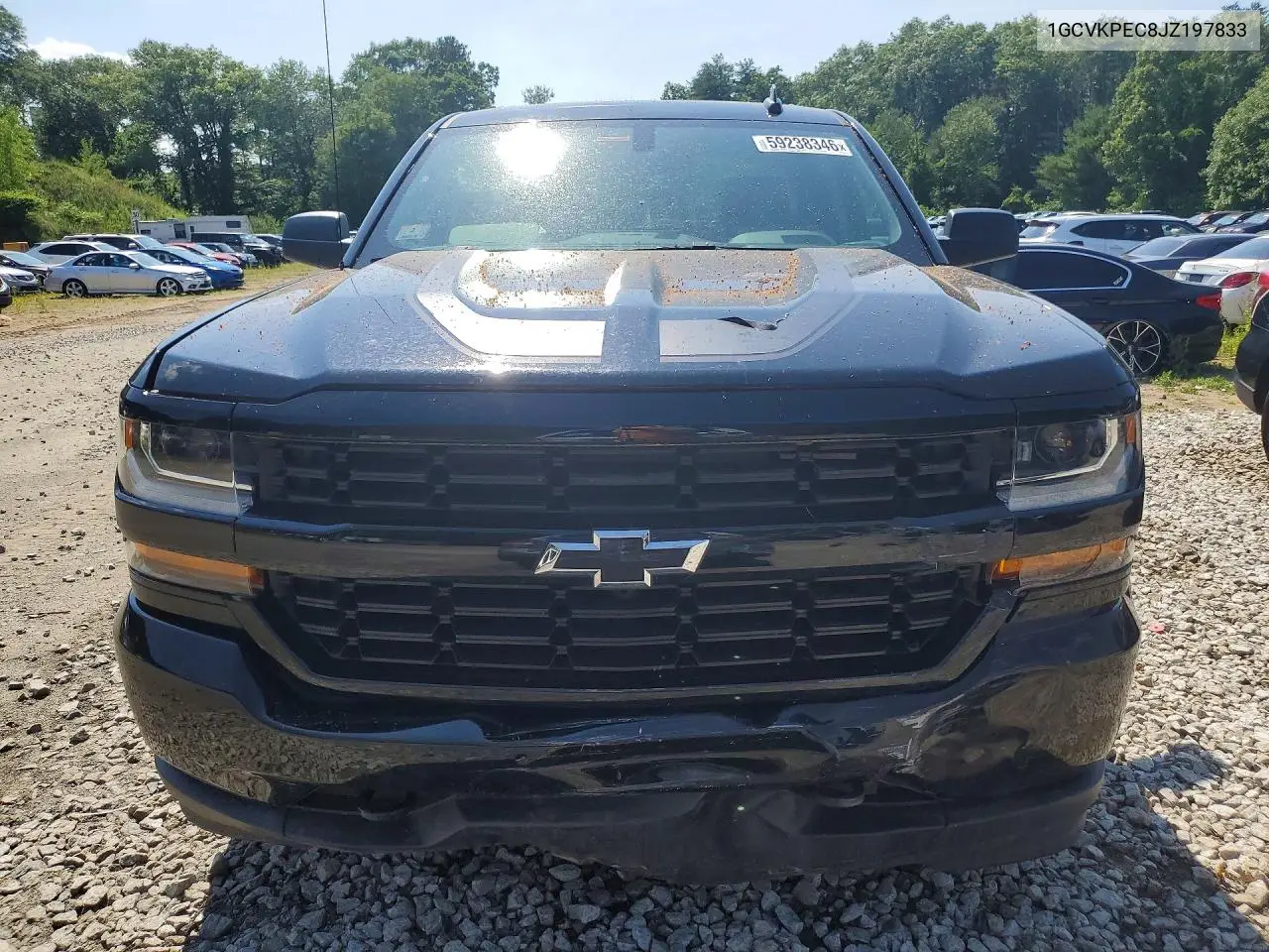 2018 Chevrolet Silverado K1500 Custom VIN: 1GCVKPEC8JZ197833 Lot: 59238346