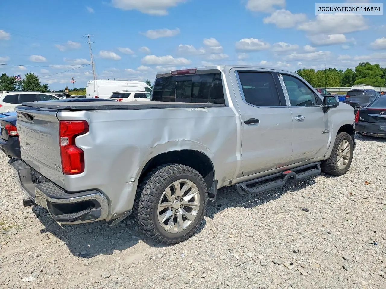 2019 Chevrolet Silverado K1500 Ltz VIN: 3GCUYGED3KG146874 Lot: 61995296