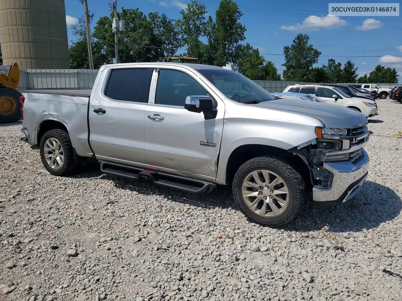 2019 Chevrolet Silverado K1500 Ltz VIN: 3GCUYGED3KG146874 Lot: 61995296