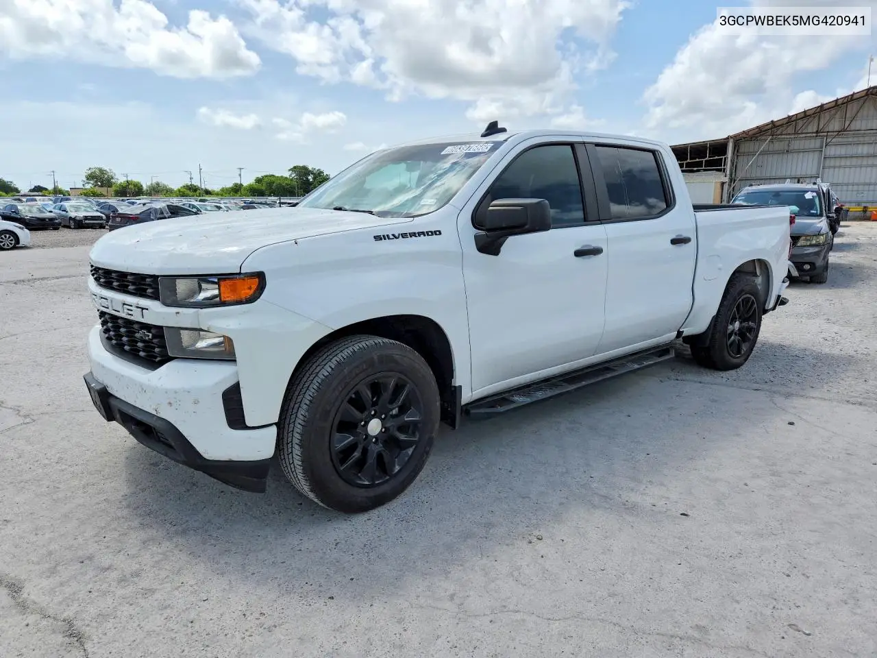 2021 Chevrolet Silverado C1500 Custom VIN: 3GCPWBEK5MG420941 Lot: 60397666