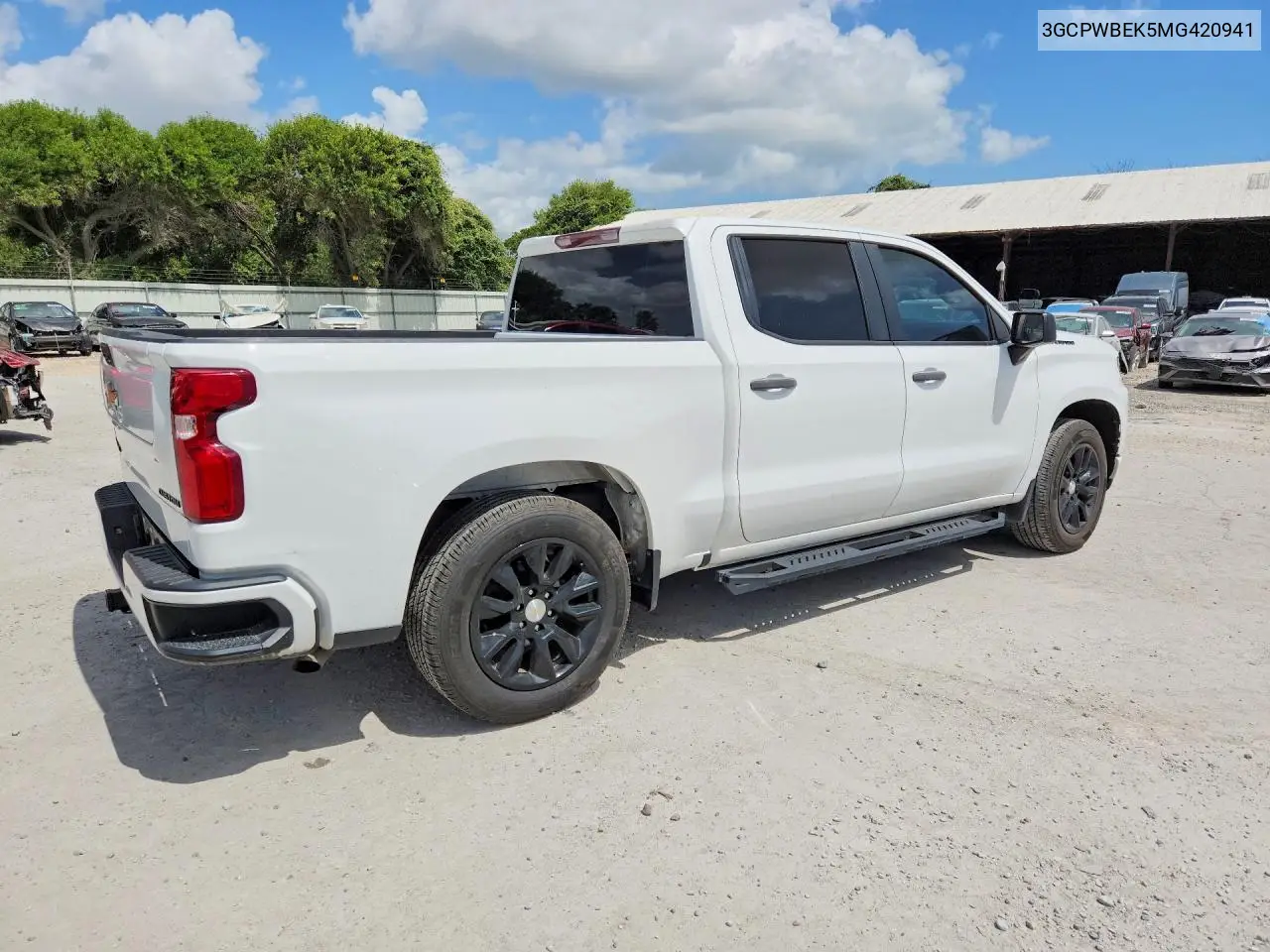 2021 Chevrolet Silverado C1500 Custom VIN: 3GCPWBEK5MG420941 Lot: 60397666