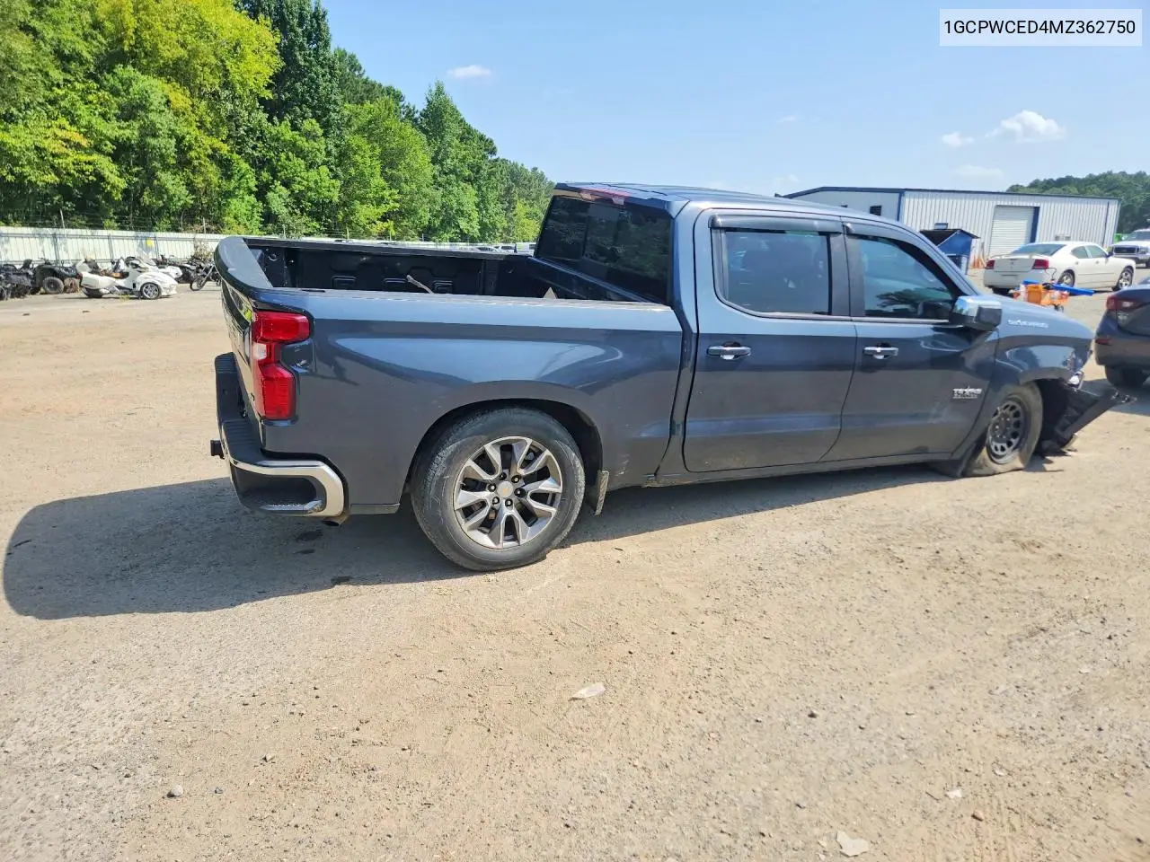 2021 Chevrolet Silverado C1500 Lt VIN: 1GCPWCED4MZ362750 Lot: 60713436
