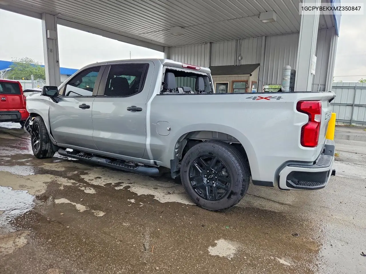 2021 Chevrolet Silverado K1500 Custom VIN: 1GCPYBEKXMZ350847 Lot: 61665536