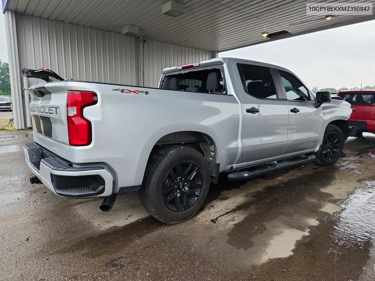 2021 Chevrolet Silverado K1500 Custom VIN: 1GCPYBEKXMZ350847 Lot: 61665536