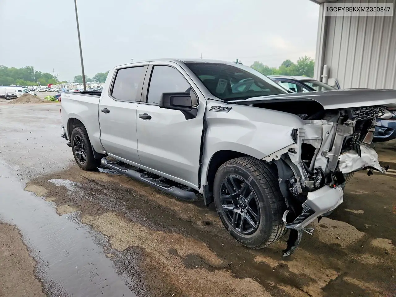 2021 Chevrolet Silverado K1500 Custom VIN: 1GCPYBEKXMZ350847 Lot: 61665536