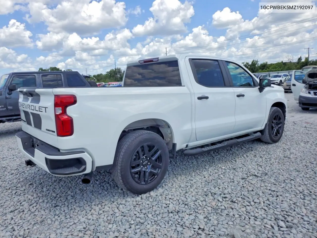 2021 Chevrolet Silverado C1500 Custom VIN: 1GCPWBEK5MZ192097 Lot: 62020296