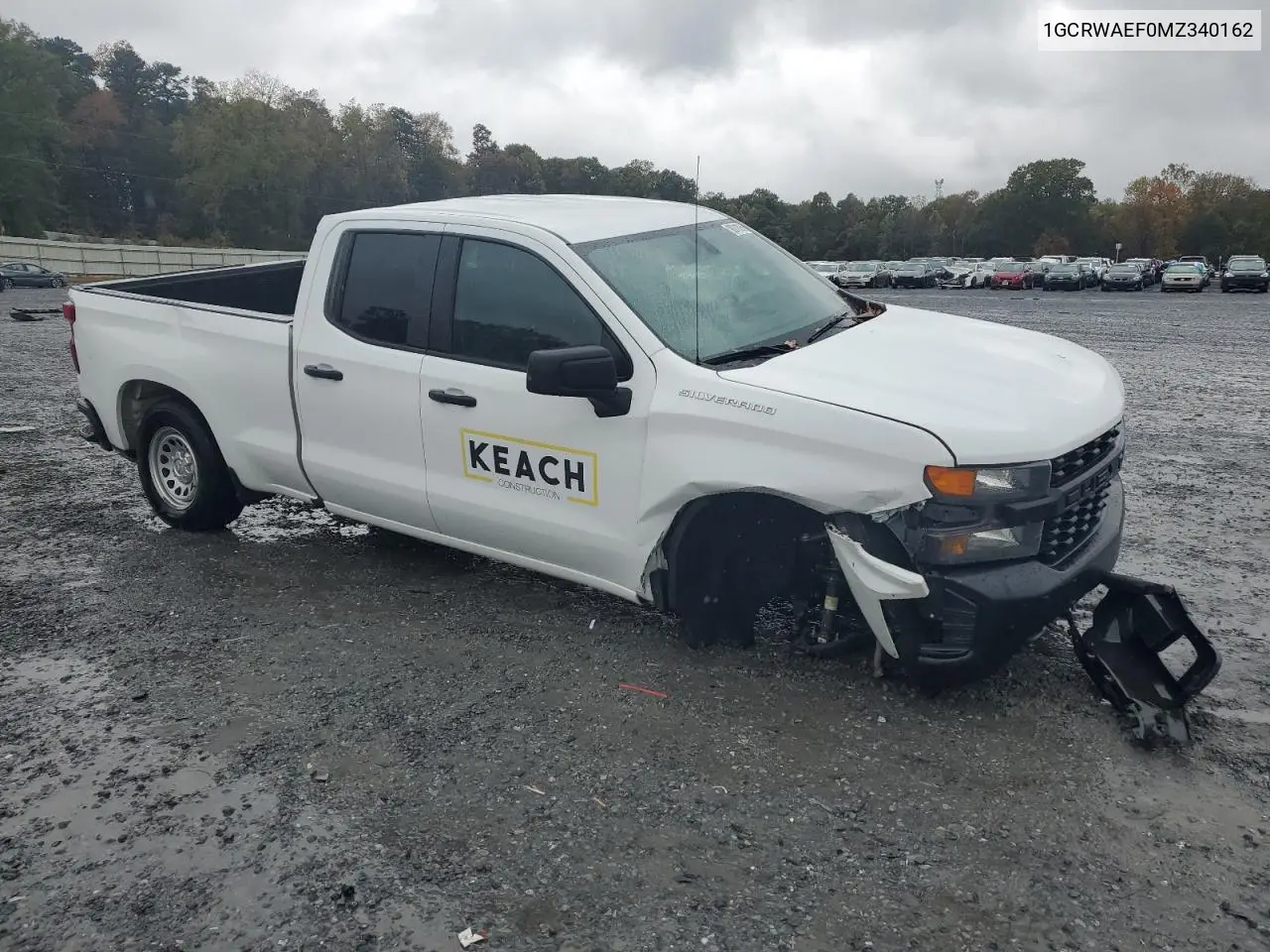 1GCRWAEF0MZ340162 2021 Chevrolet Silverado C1500