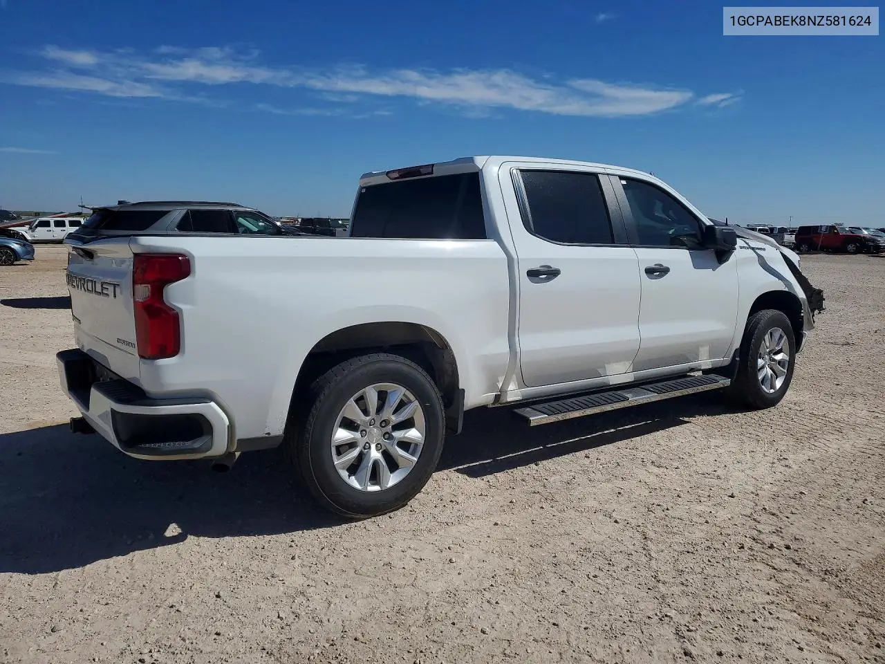 2022 Chevrolet Silverado C1500 Custom VIN: 1GCPABEK8NZ581624 Lot: 51198466