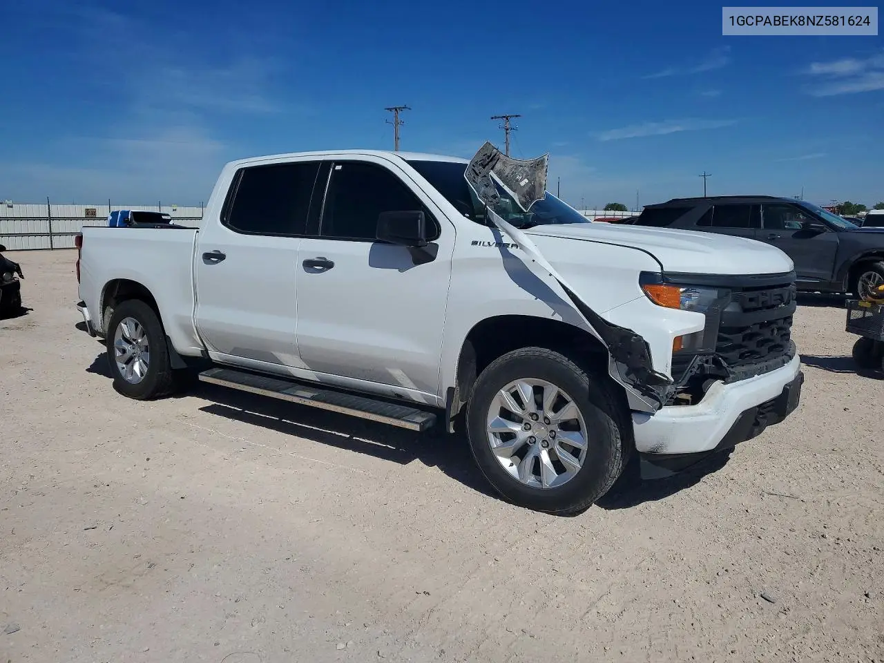 2022 Chevrolet Silverado C1500 Custom VIN: 1GCPABEK8NZ581624 Lot: 51198466