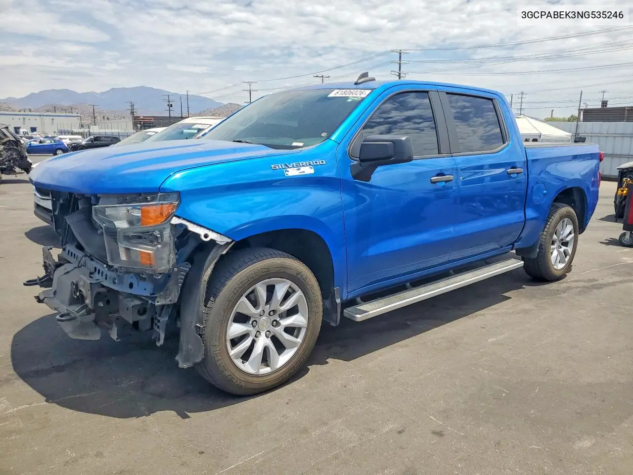 2022 Chevrolet Silverado C1500 Custom VIN: 3GCPABEK3NG535246 Lot: 61806026