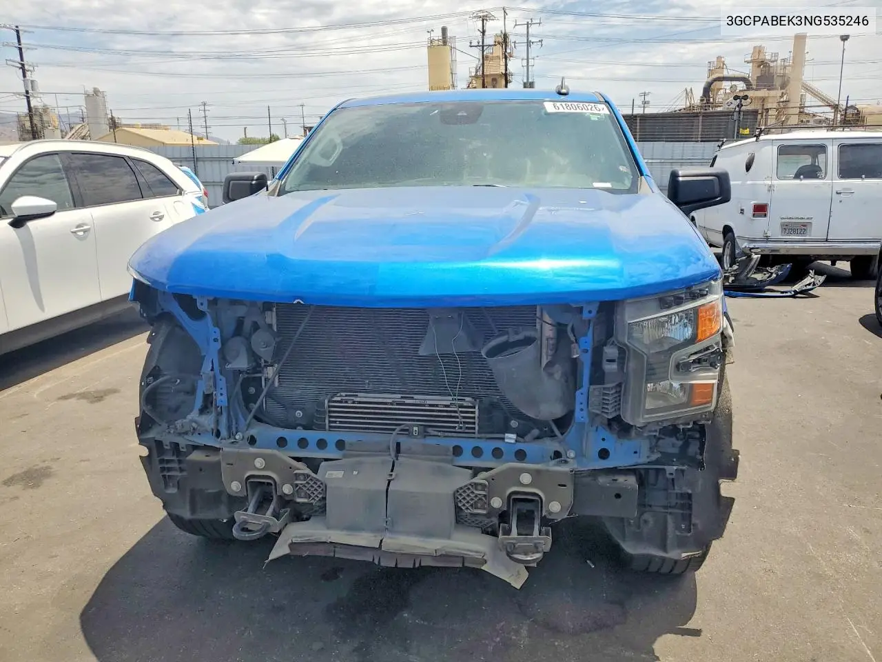 2022 Chevrolet Silverado C1500 Custom VIN: 3GCPABEK3NG535246 Lot: 61806026
