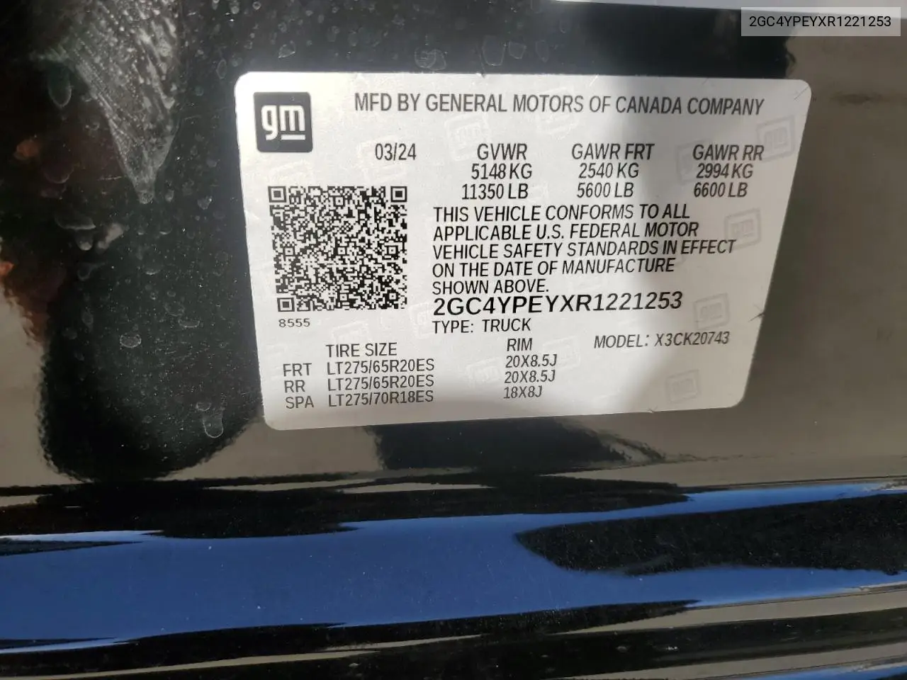 2GC4YPEYXR1221253 2024 Chevrolet Silverado K2500 Heavy Duty Ltz