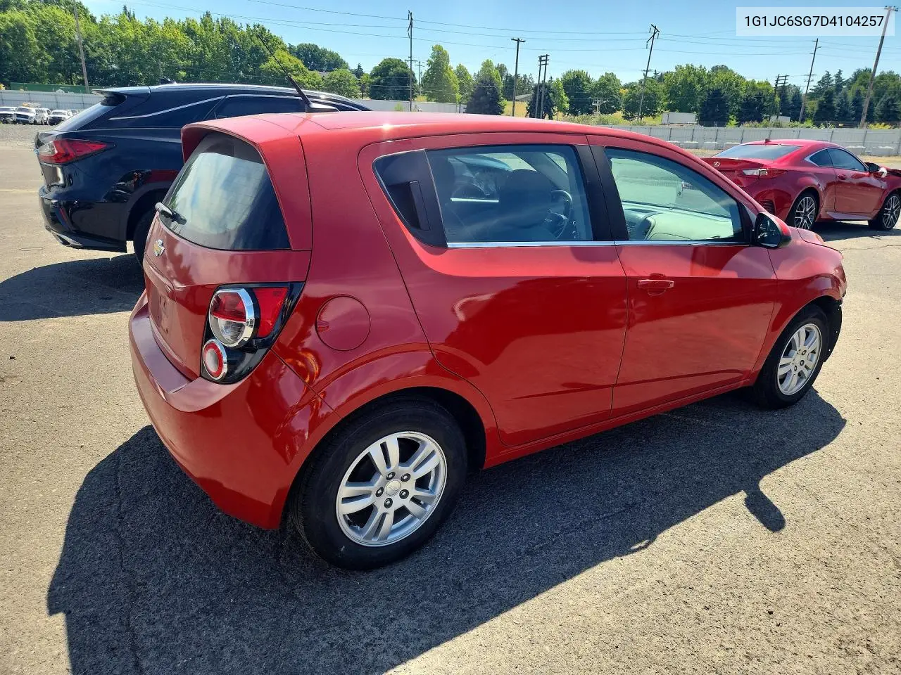 2013 Chevrolet Sonic Lt VIN: 1G1JC6SG7D4104257 Lot: 59884616