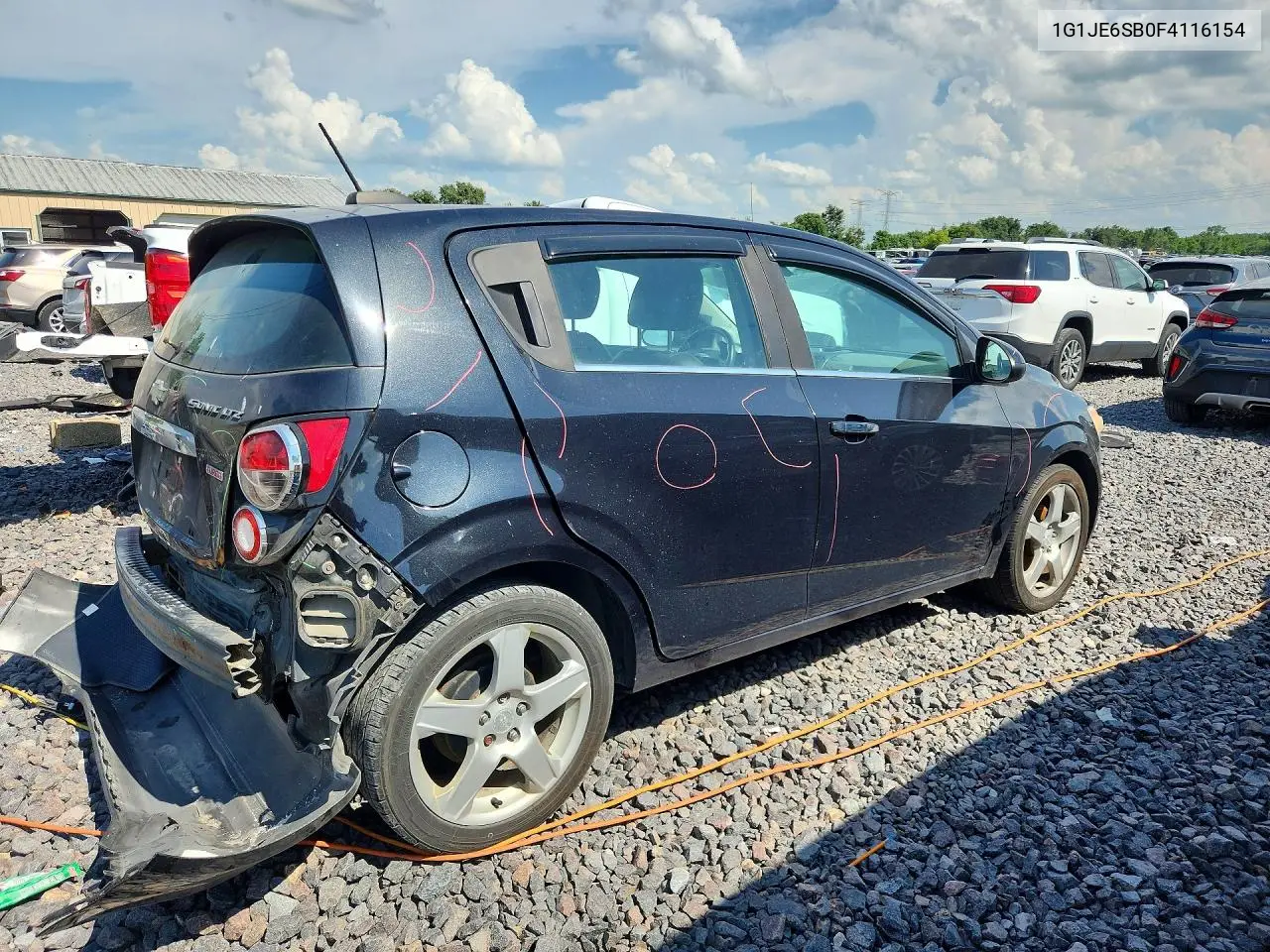 2015 Chevrolet Sonic Ltz VIN: 1G1JE6SB0F4116154 Lot: 59197176