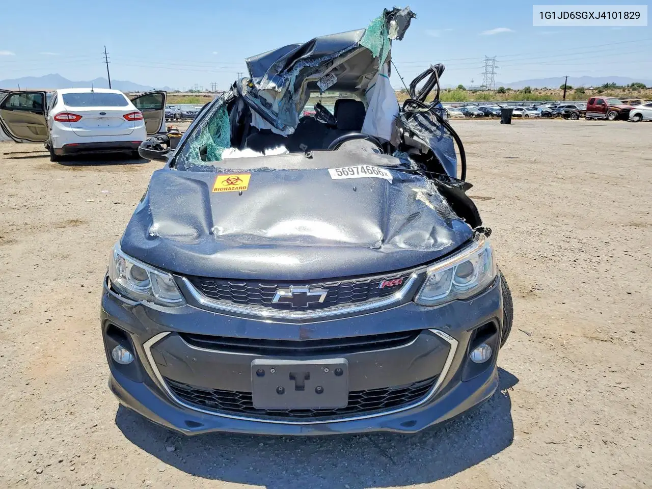 2018 Chevrolet Sonic Lt VIN: 1G1JD6SGXJ4101829 Lot: 56974666