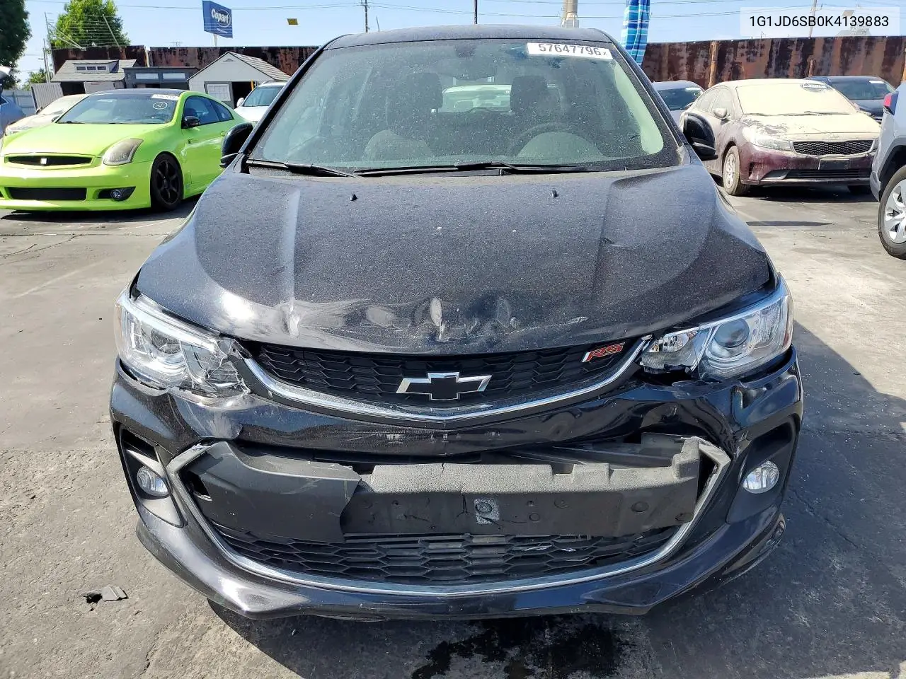 2019 Chevrolet Sonic Lt VIN: 1G1JD6SB0K4139883 Lot: 57647796